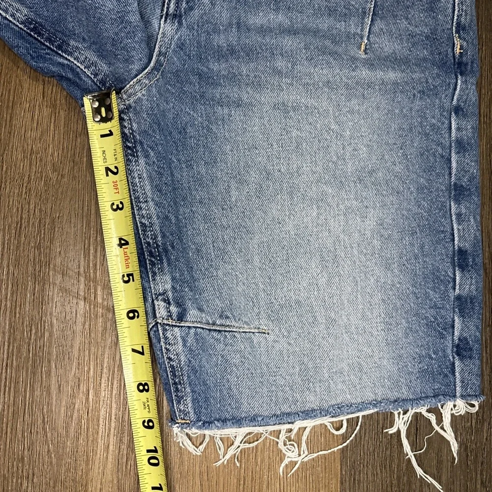 We The Free Ghost Town High Rise Long Distressed Women's Denim Shorts Size 30